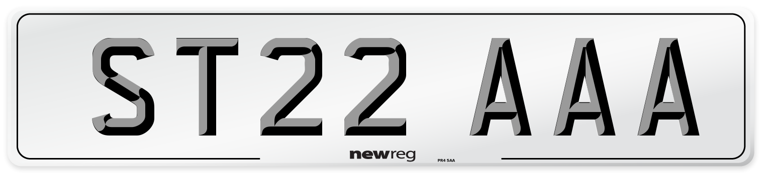 ST22 AAA Number Plate from New Reg